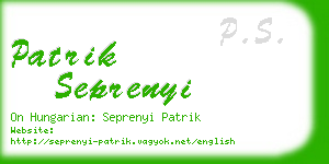patrik seprenyi business card